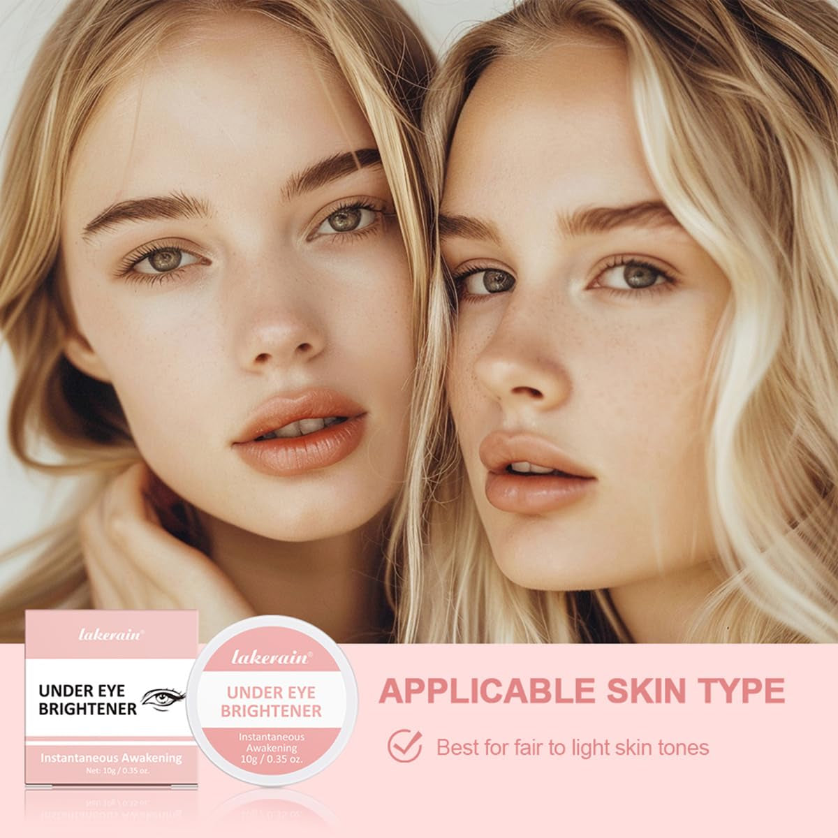 Under Eye Brightener, Concealer Full Coverage for Dark Circles, Lightweight Radiant Cream under Eye Concealer (Light Pink, 1 PC)